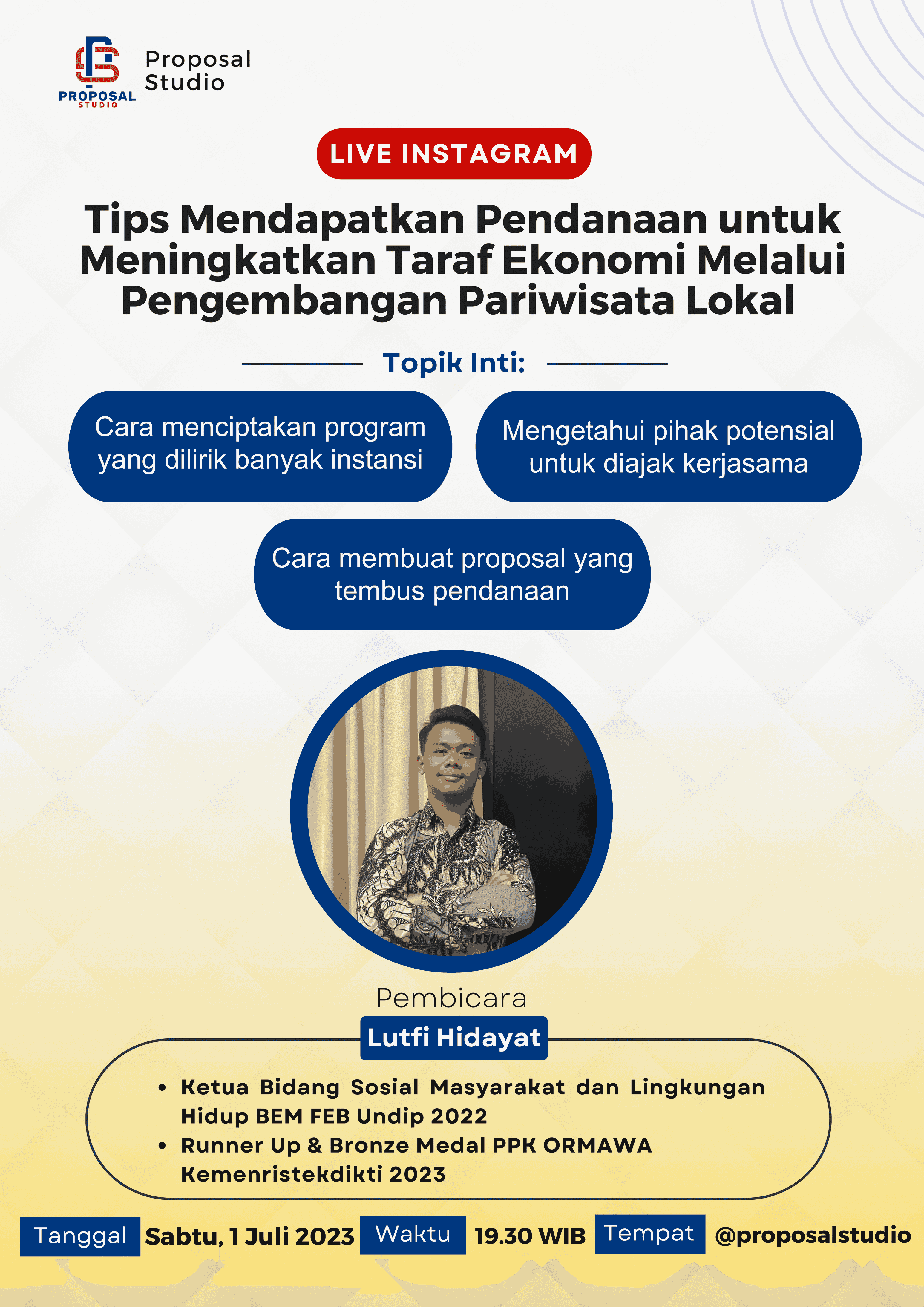 Proposal Studio bersama Ketua Bidang Sosial Masyarakat dan Lingkungan Hidup BEM FEB Undip 2022